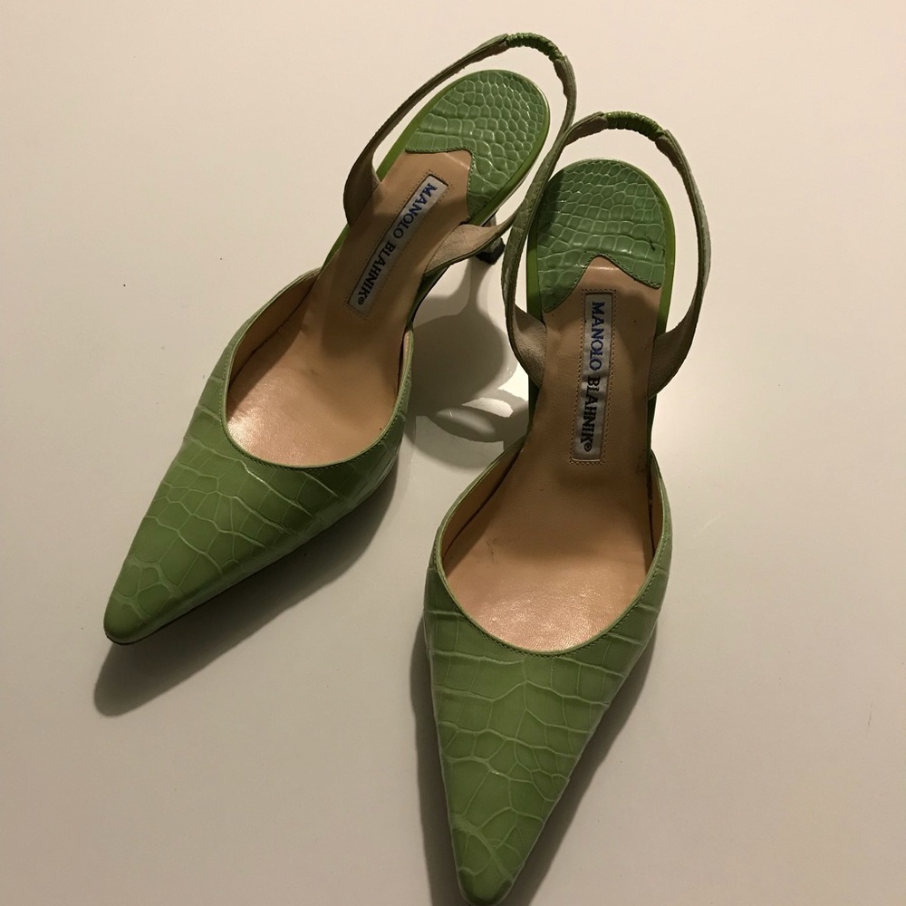 Manolo Blahnik Crocodile sling back heel
